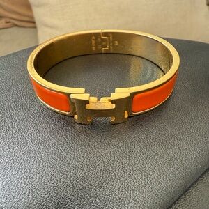 Hermes Gold and Orange Bracelet